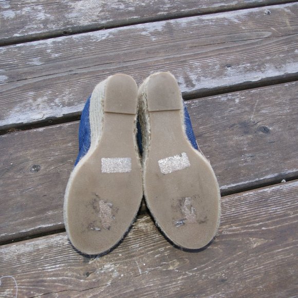 MICHAEL KORS Mercedes Denim Espadrille Wedge Shoes - Picture 6 of 7